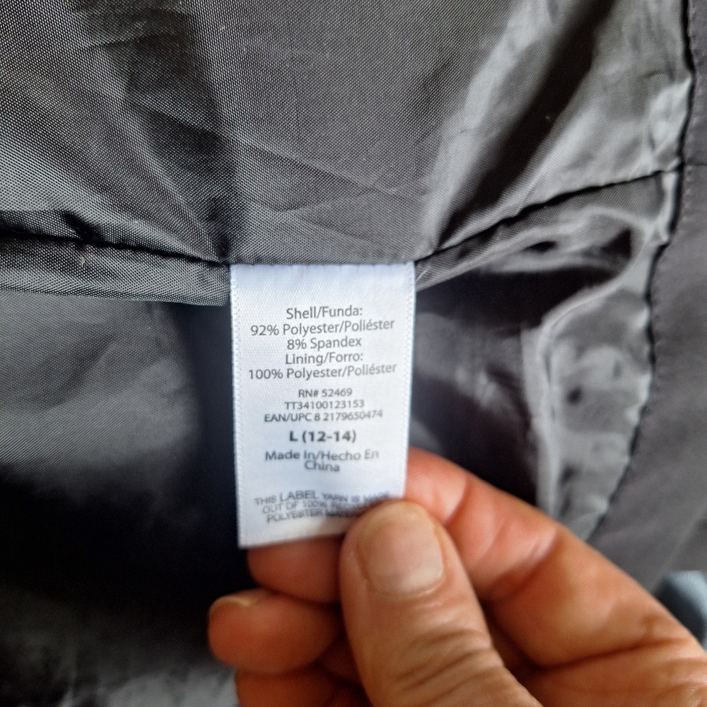 Time And Tru Black Belted Short Trench Coat Size L - Picture 7 of 7